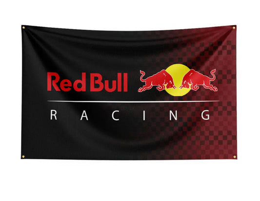 Red Bull Racing Flagge mit 4 Ösen – Wanddeko für Garage, Wohnzimmer & Hobbyraum